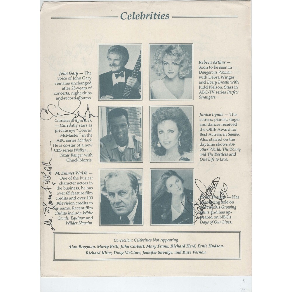 1993 Tennis Classic Program SIGNED x21 Rick Springfield Alan Thicke Beau Bridges - Picture 8 of 10